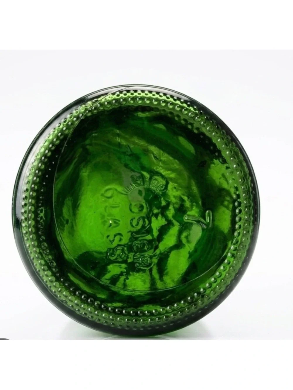 Vintage Hoosier Glass Emerald Green Bark Texture Vase 8.5